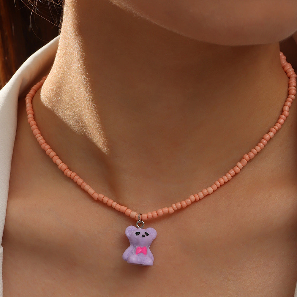 Oso De Peluche Collares De Cuentas De Arroz al por mayor